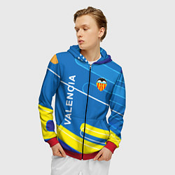 Толстовка 3D на молнии мужская Valencia Абстракция, цвет: 3D-красный — фото 2