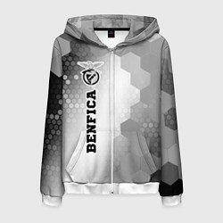 Толстовка 3D на молнии мужская Benfica sport на светлом фоне: по-вертикали, цвет: 3D-белый