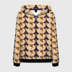 Толстовка 3D на молнии мужская Тарталья лицо МЕМ Genshin Impact, цвет: 3D-черный