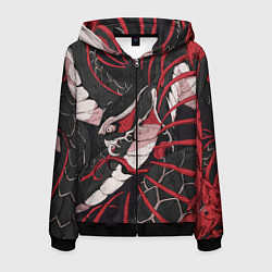 Толстовка 3D на молнии мужская Японская змея уроборос, цвет: 3D-черный