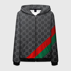 Толстовка 3D на молнии мужская В стиле gucci, цвет: 3D-черный