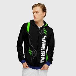 Толстовка 3D на молнии мужская Samurai - Зеленые технологии, цвет: 3D-синий — фото 2