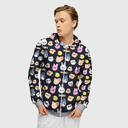 Толстовка 3D на молнии мужская Skzoo pattern, цвет: 3D-меланж — фото 2
