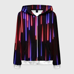 Толстовка 3D на молнии мужская Метеоритный дождь, цвет: 3D-белый