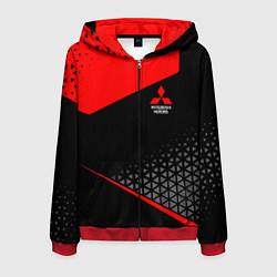 Толстовка 3D на молнии мужская Mitsubishi - Sportwear, цвет: 3D-красный