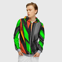 Толстовка 3D на молнии мужская Абстракция, цвет: 3D-меланж — фото 2
