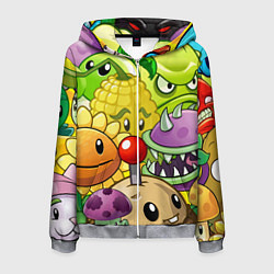 Мужская толстовка на молнии Растения против зомби