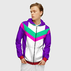 Толстовка 3D на молнии мужская Always in sports сиреневый, цвет: 3D-красный — фото 2