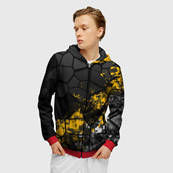 Толстовка 3D на молнии мужская Имперская геометрия, цвет: 3D-красный — фото 2