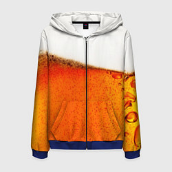 Толстовка 3D на молнии мужская Тёмное пиво, цвет: 3D-синий