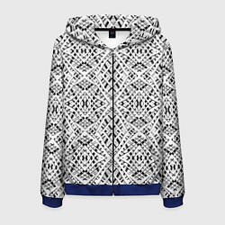 Мужская толстовка на молнии Геометрический узор в серо белых тонах