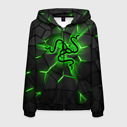 Мужская толстовка на молнии Razer neon logo