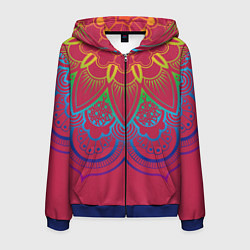 Толстовка 3D на молнии мужская Viva magenta mandala, цвет: 3D-синий