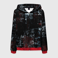 Толстовка 3D на молнии мужская Пересечение разноцветных полос, цвет: 3D-красный