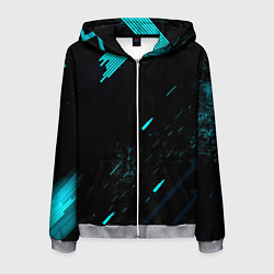 Мужская толстовка на молнии Abstraction Line blue