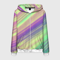 Толстовка 3D на молнии мужская Весенние переливы, цвет: 3D-белый