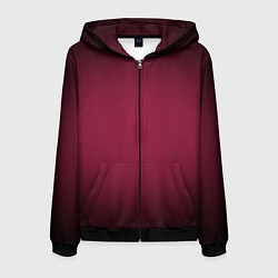 Толстовка 3D на молнии мужская Градиент светлая марсала с переходом в черный, цвет: 3D-черный