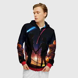Толстовка 3D на молнии мужская Мицуха Миямидзу, цвет: 3D-красный — фото 2