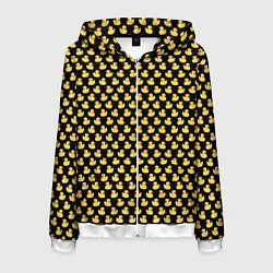 Толстовка 3D на молнии мужская Очень много уток, цвет: 3D-белый