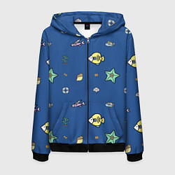 Мужская толстовка на молнии Паттерн - морской мир