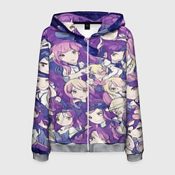 Толстовка 3D на молнии мужская Японские девушки в стиле анимэ, цвет: 3D-меланж