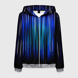 Толстовка 3D на молнии мужская Neon line stripes, цвет: 3D-меланж