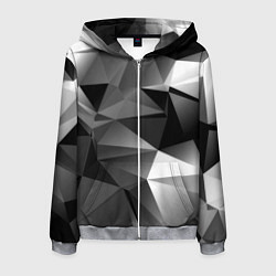 Толстовка 3D на молнии мужская Geometry grey ship, цвет: 3D-меланж