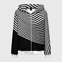 Толстовка 3D на молнии мужская Trendy raster pattern, цвет: 3D-белый
