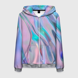 Толстовка 3D на молнии мужская Атласный шёлк, цвет: 3D-меланж