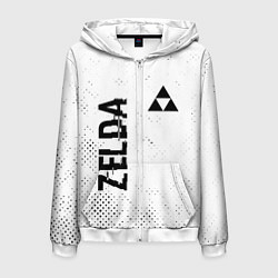 Толстовка 3D на молнии мужская Zelda glitch на светлом фоне: надпись, символ, цвет: 3D-белый