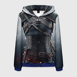 Толстовка 3D на молнии мужская Броня Геральта, цвет: 3D-синий