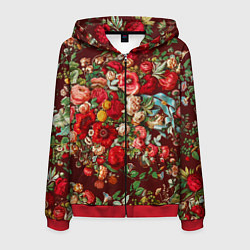 Мужская толстовка на молнии Платок цветочный узор