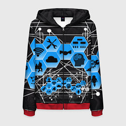 Мужская толстовка на молнии Виртуальный мир