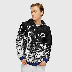Толстовка 3D на молнии мужская Лексус - распад, цвет: 3D-синий — фото 2