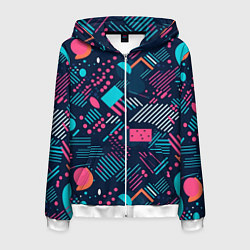 Мужская толстовка на молнии Абстракция синяя паттерн
