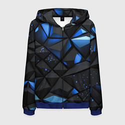 Мужская толстовка на молнии Blue black texture