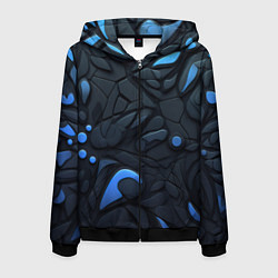 Мужская толстовка на молнии Blue black abstract texture