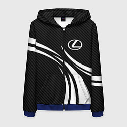 Толстовка 3D на молнии мужская Lexus - carbon line, цвет: 3D-синий