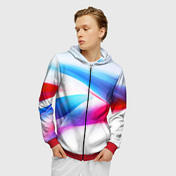 Толстовка 3D на молнии мужская Футболка Россия, цвет: 3D-красный — фото 2