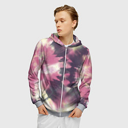 Толстовка 3D на молнии мужская Tie-Dye дизайн, цвет: 3D-меланж — фото 2