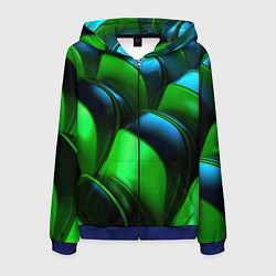 Мужская толстовка на молнии Зеленые абстрактные элементы
