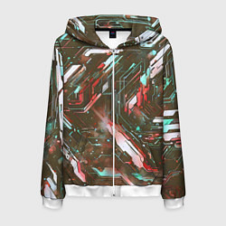 Мужская толстовка на молнии Космические кибер схемы Красные