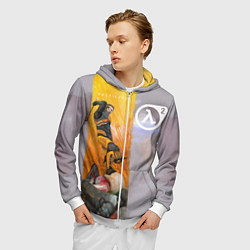 Толстовка 3D на молнии мужская Гордон Фримен в стиле Климта, цвет: 3D-белый — фото 2