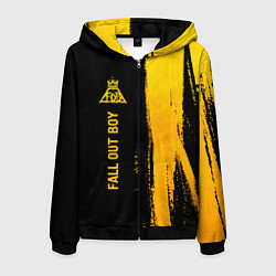 Толстовка 3D на молнии мужская Fall Out Boy - gold gradient: по-вертикали, цвет: 3D-черный