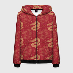 Толстовка 3D на молнии мужская The chinese dragon pattern, цвет: 3D-черный
