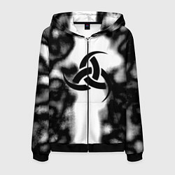 Толстовка 3D на молнии мужская Скандинавский узор душа, цвет: 3D-черный