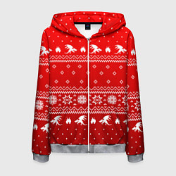 Мужская толстовка на молнии Свитер с драконами - паттерн