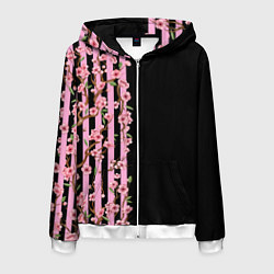 Мужская толстовка на молнии Сакура и полосы