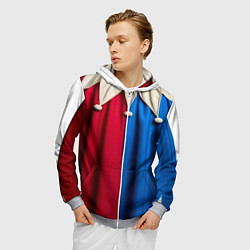 Толстовка 3D на молнии мужская Костюм шута наряд, цвет: 3D-меланж — фото 2