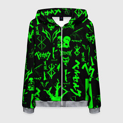 Мужская толстовка на молнии Berserk neon green